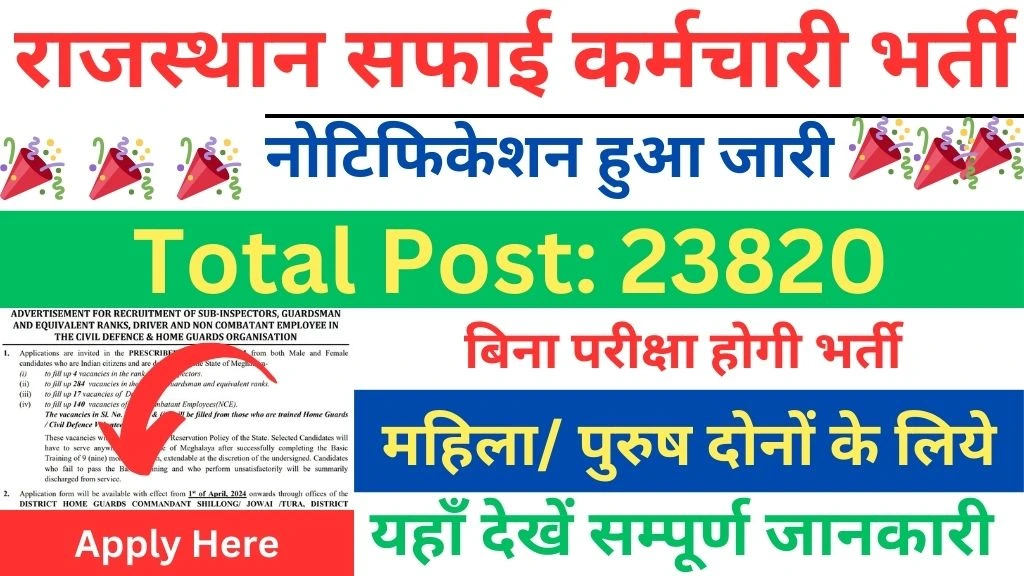 Rajasthan Safai Karmchari Bharti 2024