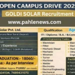 Goldi Solar Recruitment 2026
