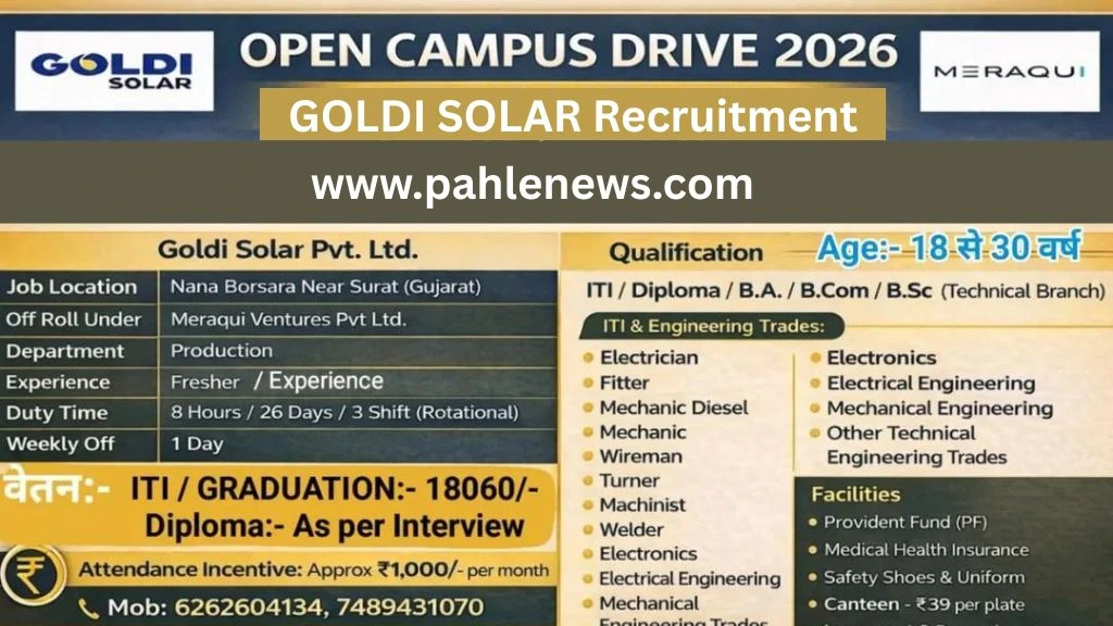 Goldi Solar Recruitment 2026